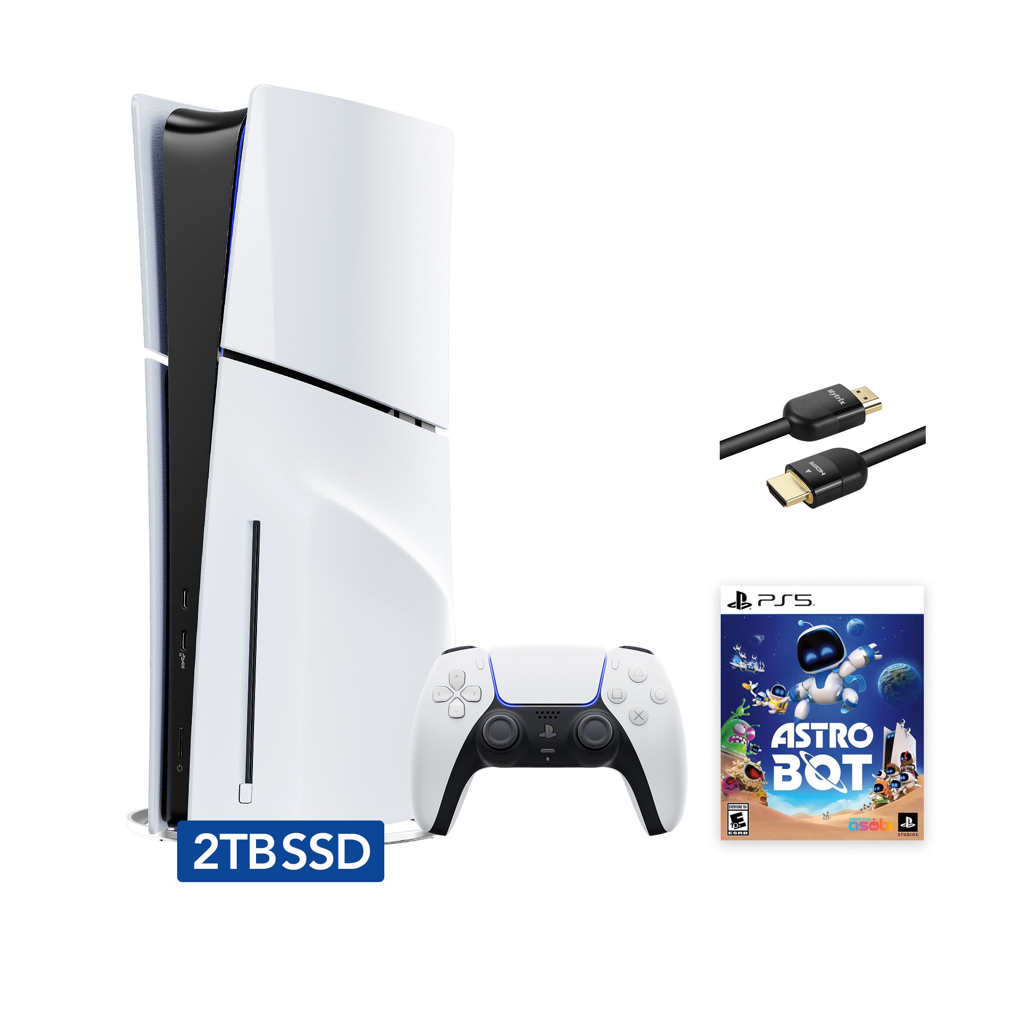 2025 New PlayStation 5 Slim Upgraded 2TB Disc Edition ASTRO BOT Bundle and Mytrix 8K HDMI Ultra High Speed Cable - White, Slim PS5 2TB PCIe SSD Gaming Console 2025 New PlayStation 5 Slim Upgraded 2TB Disc Edition ASTRO BOT Bundle and Mytrix 8K HDMI Ultra High Speed Cable - White, Slim PS5 2TB PCIe SSD Gaming Console